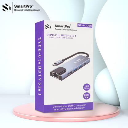 SmartPro 4K TYPE C TO 5 IN 1 CONVERTER (METAL HEAD)