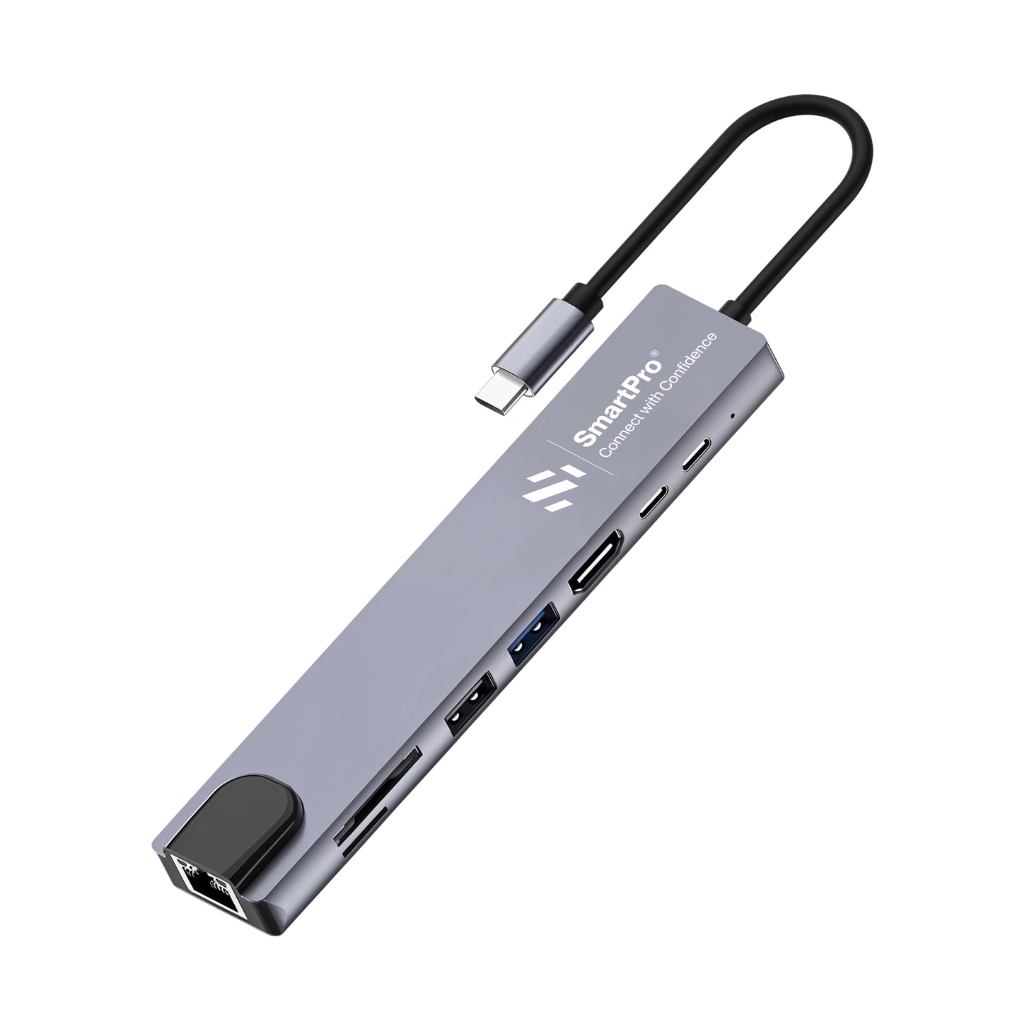 SmartPro 4K TYPE C TO 8 IN 1 CONVERTER (METAL HEAD)