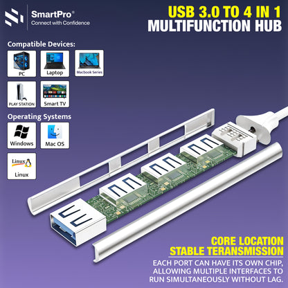 SmartPro USB To 4-Port USB 3.0 Hub