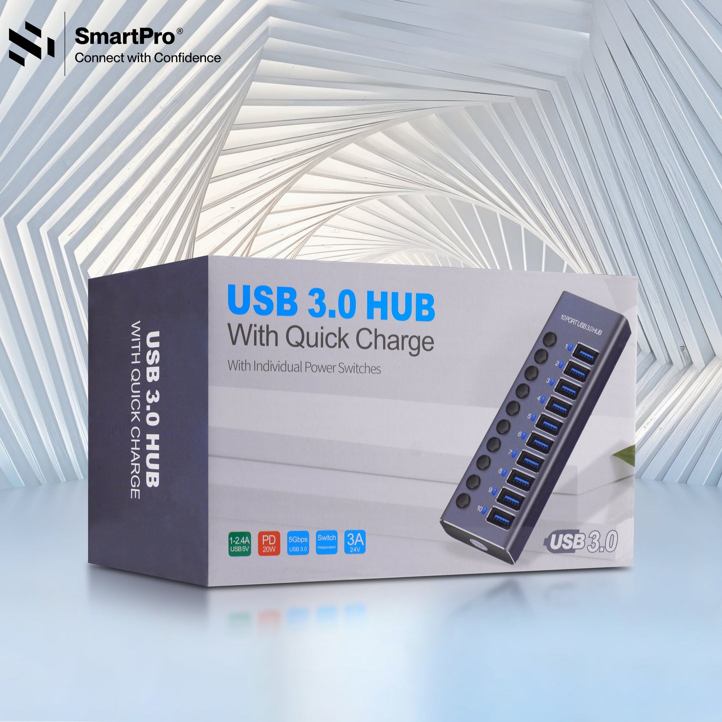 SmartPro USB 3.0 HUB 10 PORT