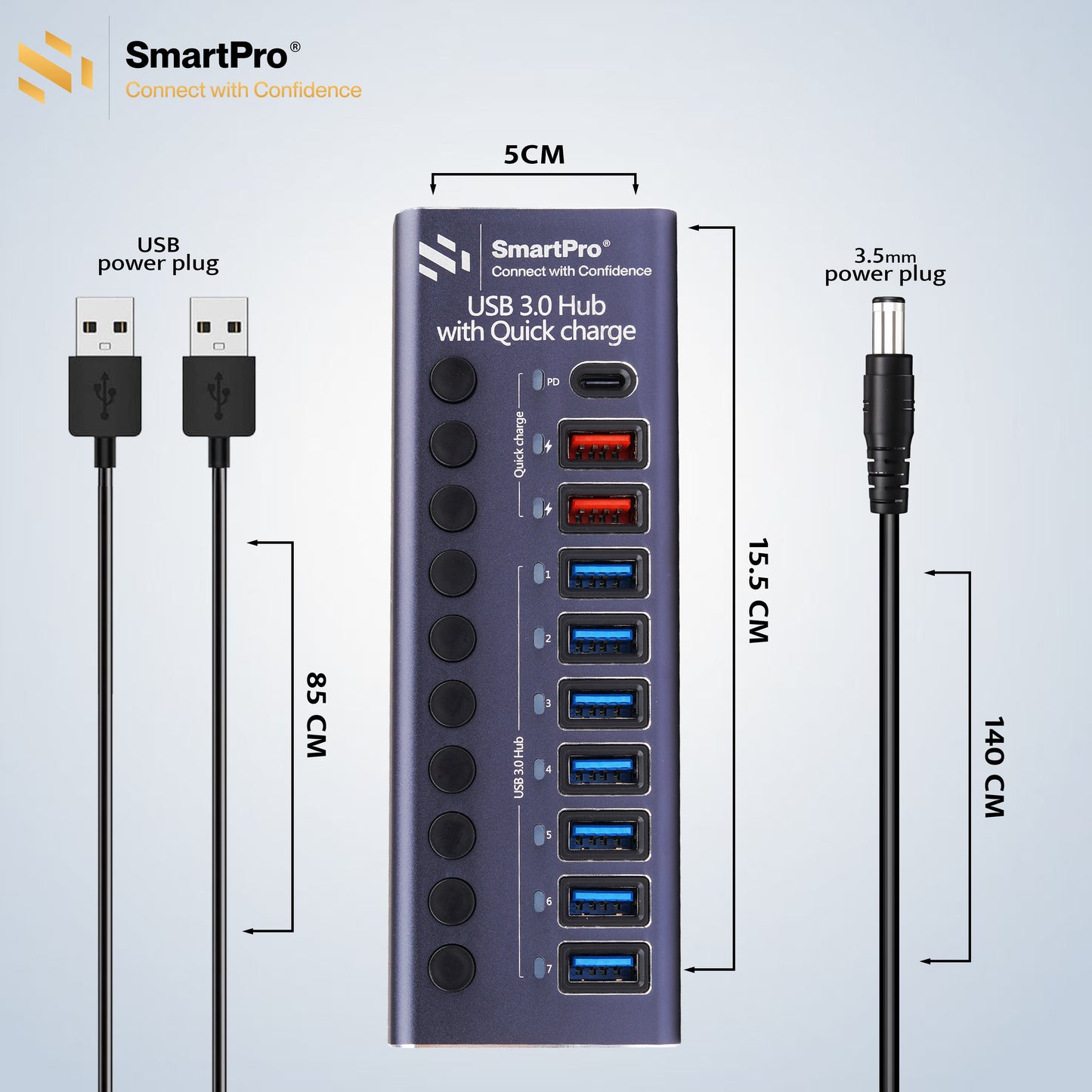 SmartPro USB 3.0 HUB 10 PORT WITH PD