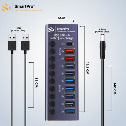 SmartPro USB 3.0 HUB 10 PORT WITH PD