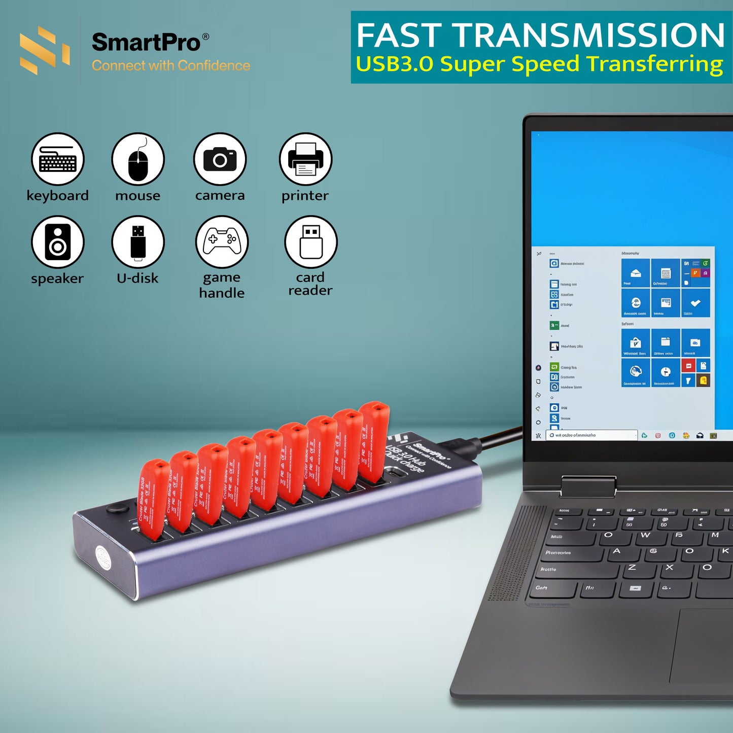 SmartPro USB 3.0 HUB 10 PORT WITH PD