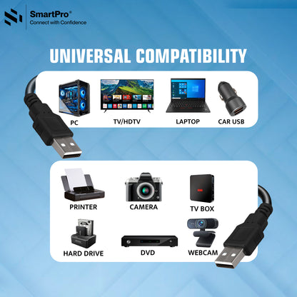 SmartPro USB MALE TO MALE CABLE (BLACK)