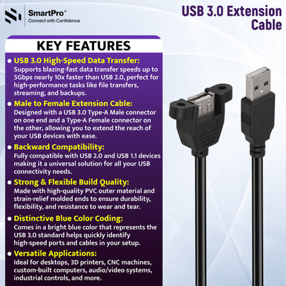 SmartPro USB EXTENSION CABLE SCREW TYPE