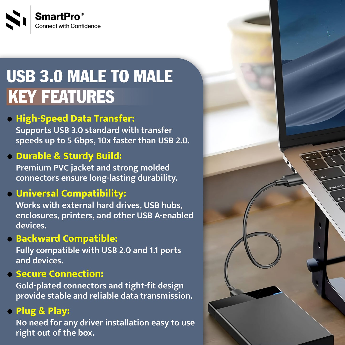 SmartPro USB 3.0 MALE TO MALE CABLE