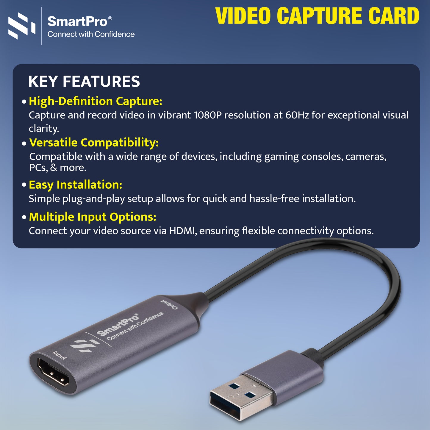SmartPro 4K HDMI VIDEO CAPTURE CARD 2.0