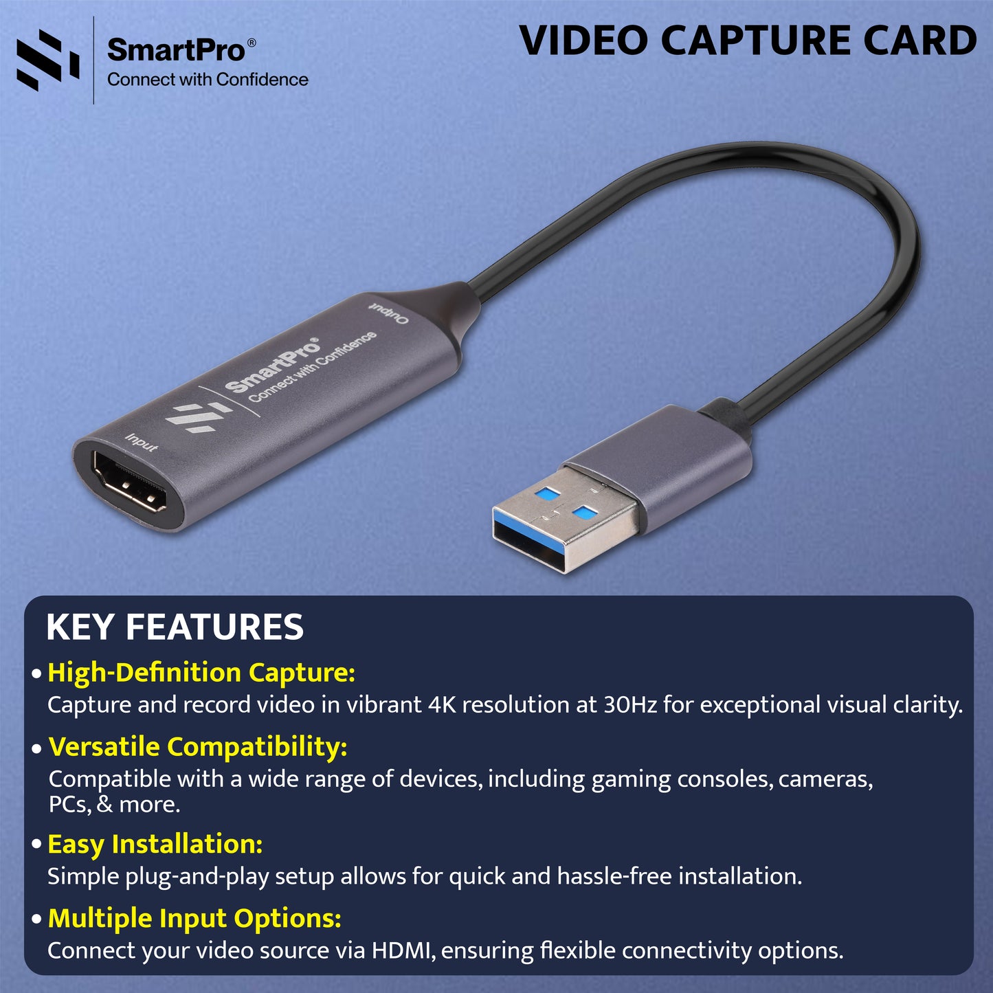 SmartPro 4K HDMI VIDEO CAPTURE CARD 3.0