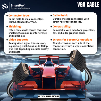 SmartPro VGA CABLE BLACK (3+4)