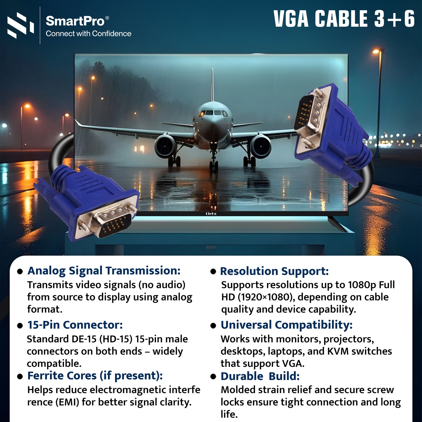 SmartPro VGA 3+2 CABLE TFT