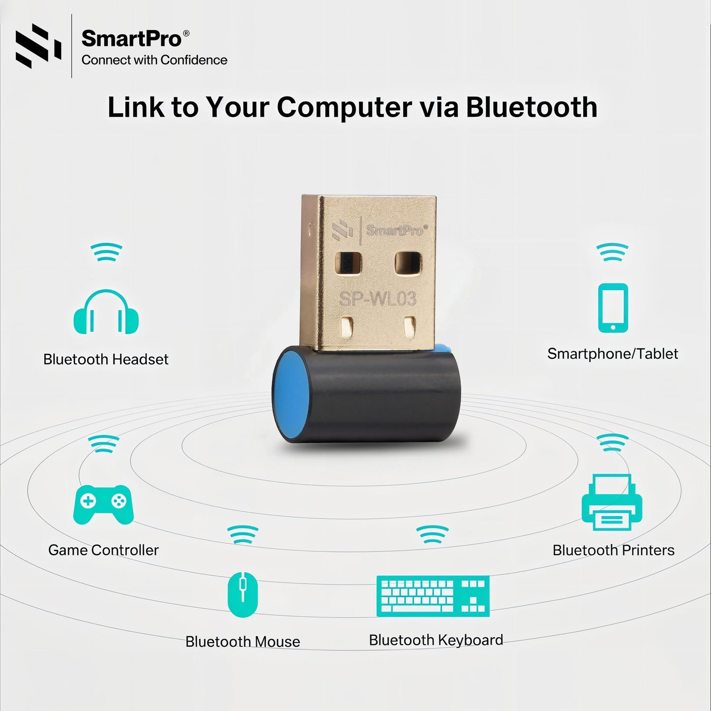 SmartPro 5G WIFI +BT 2IN1 DUAL BAND ADAPTOR (600MBPS WIFI + BLUETOOTH 4.2)