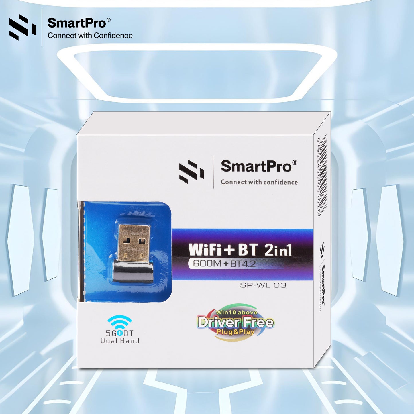 SmartPro 5G WIFI +BT 2IN1 DUAL BAND ADAPTOR (600MBPS WIFI + BLUETOOTH 4.2)