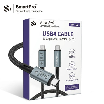 SMART PRO TYPE C TO TYPE C CABLE ORGINAL NYLONE ( 40 GBPS)