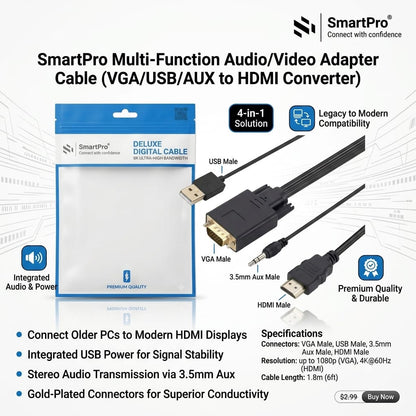 SMART PRO VGA TO HDMI CABLE