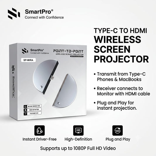 SMART PRO MIRACAST TYPE C TO HDTV TRANMITTER & RECEIVER KIT