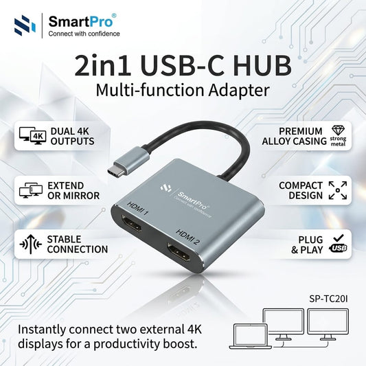SmartPro USB Type-C to Dual HDMI Converter