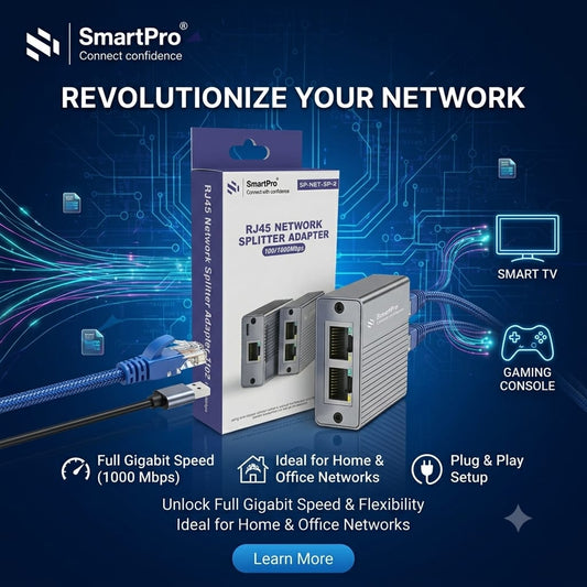 SmartPro 1 IN 2 LAN Splitter (GigaLAN) 2 Port
