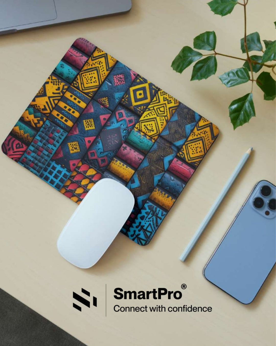 SmartPro Mouse Pad with Stitched Border – Switch Design (Mixed Colours)
