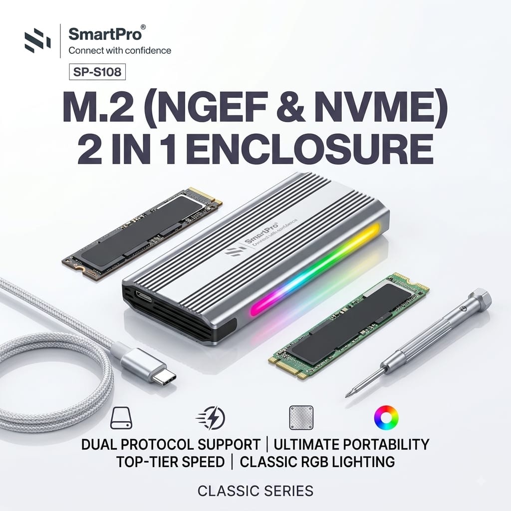 SmartPro Type-C NVMe Casing 2-in-1