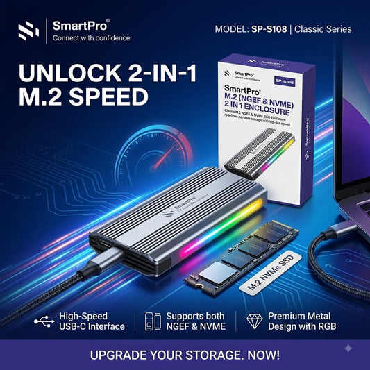 SmartPro Type-C NVMe Casing 2-in-1