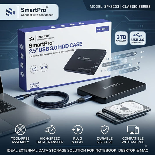 SmartPro 2.5" HDD Case USB 3.0 Version – High-Speed External Hard Drive Enclosure