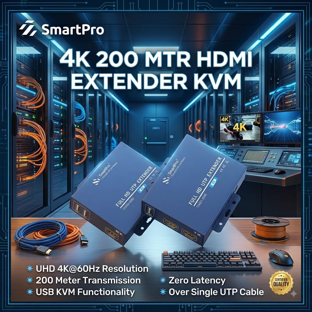 SMART PRO 4K 200 MTR HDTV KVM EXTENDER (2026) 200 MTR