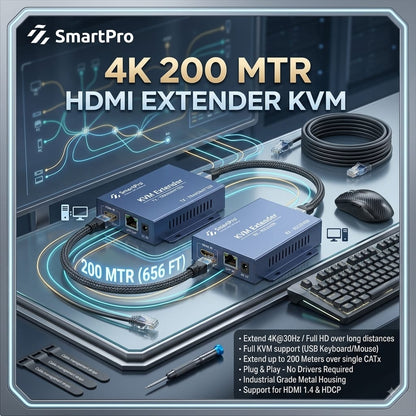 SMART PRO 4K 200 MTR HDTV KVM EXTENDER (2026) 200 MTR