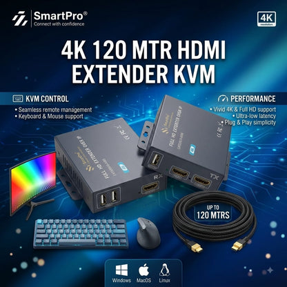 SMART PRO 4K 120 MTR HDTV KVM EXTENDER (2026) 120 MTR